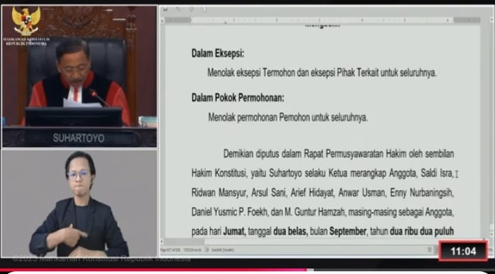 MK Tolak Gugatan Tim Benhur Mano. Mahtius Fakhiri, Gubernur Terpilih Provinsi Papua