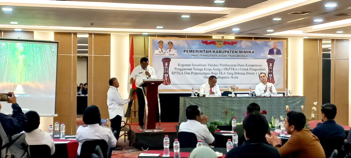 Disnakertrans Mimika   Sosialisasi Validasi Pembayaran DKPTKA dan Pengesahan RPTKA Bagi Tenaga Kerja Asing