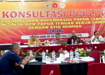 DPR Papua Tengah Konsultasi Publik 10 Raperdasi- Raperdasus di Mimika