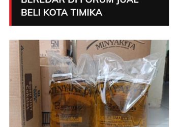 Minyak Goreng Berlabel ‘Bantuan Pangan’ Dijual Oknum Warga di Forum Jual Beli Kota Timika, Polisi Diminta Segera Tangkap Pelaku