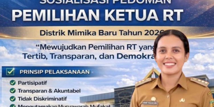 Kadistrik Mimika Baru Terbitkan SK Nomor 05 Tahun 2026 Terkait Pedoman Pemilihan Ketua RT dan Lembaga Kemasyarakatan Kampung/Kelurahan