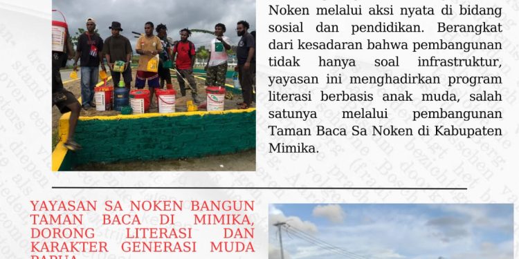 Yayasan Sa Noken Bangun Taman Baca di Mimika, Jadi Ruang Belajar  Inklusif dan Literasi Berbasis Generasi Muda Papua
