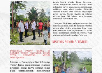 Program Padat Karya di Distrik Mimika Timur Digenjot, Enam Titik Prioritas Mulai Dikerjakan
