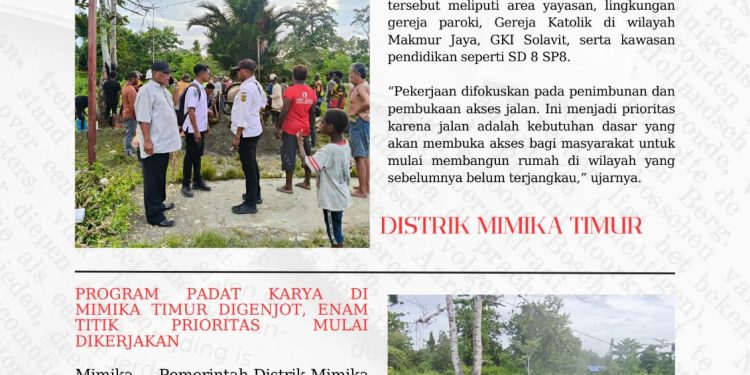 Program Padat Karya di Distrik Mimika Timur Digenjot, Enam Titik Prioritas Mulai Dikerjakan