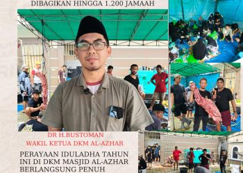 DKM Masjid Al-Azhar Timika Sembelih 14 Ekor Sapi Kurban, Daging Dibagikan kepada 1.200 Jamaah