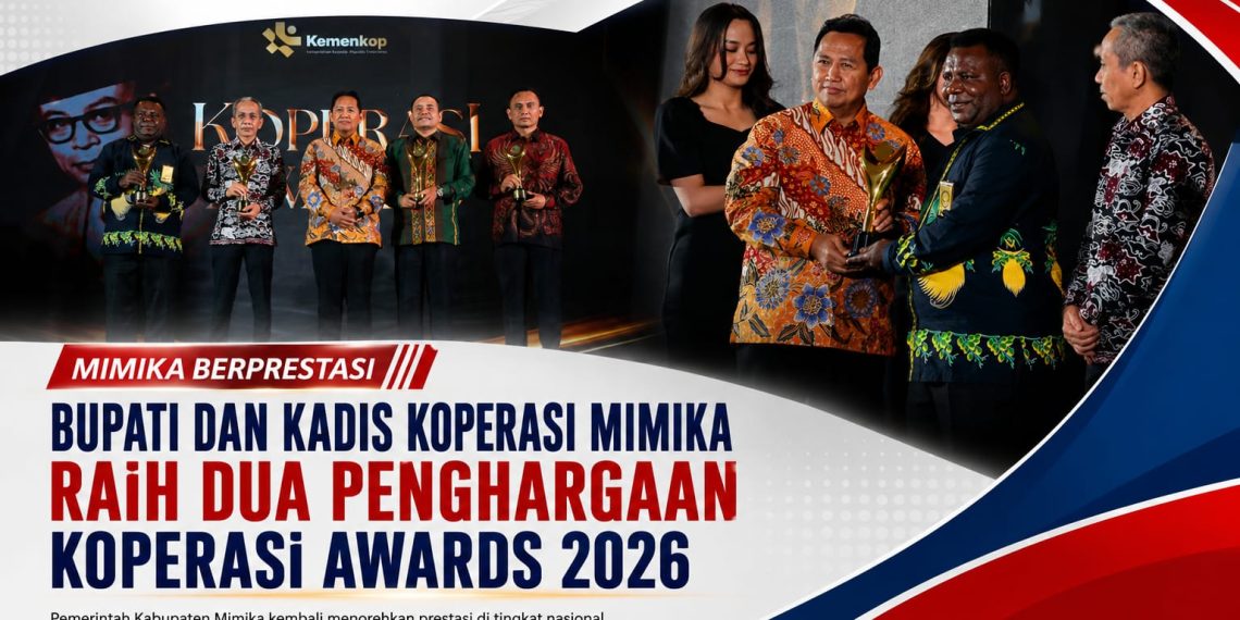 Raih Dua Penghargaan Koperasi Awards 2026, Bukti Dedikasi Bupati dan Kadis Koperasi untuk Mimika